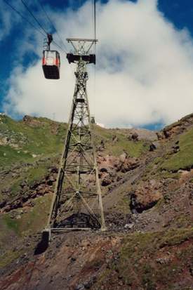 Aerial cable cars on Mt Elbruss
